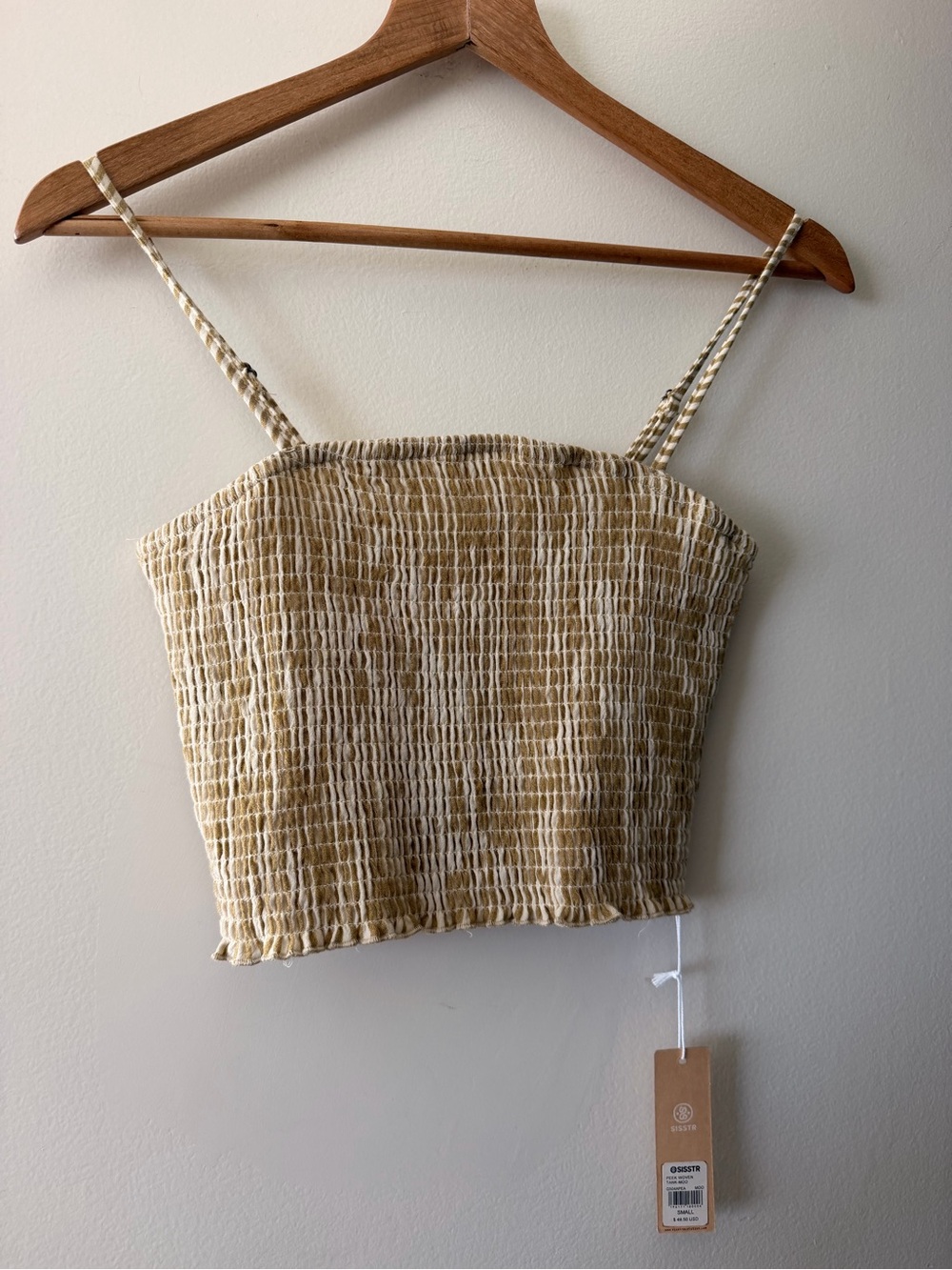 Smocked Spaghetti Strap Crop Top